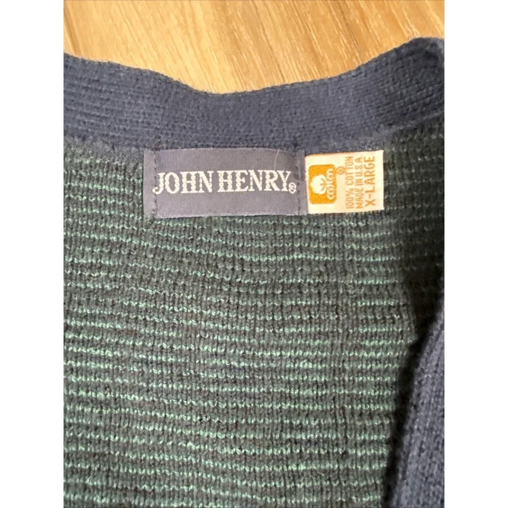 Vintage Men's John‎ Henry 100% Cotton Knit Sweater Vest Size XL
